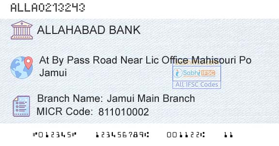 Allahabad Bank Jamui Main BranchBranch 