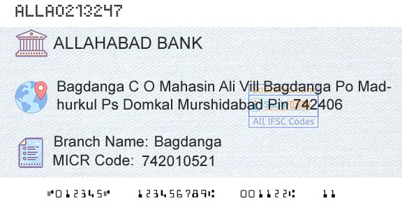 Allahabad Bank BagdangaBranch 