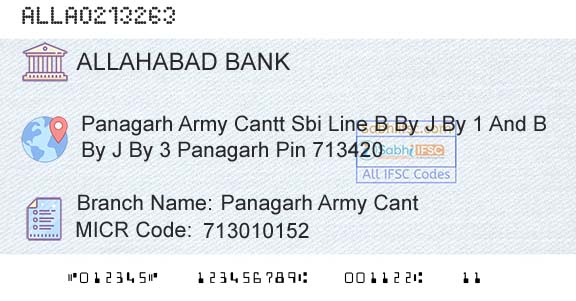 Allahabad Bank Panagarh Army CantBranch 