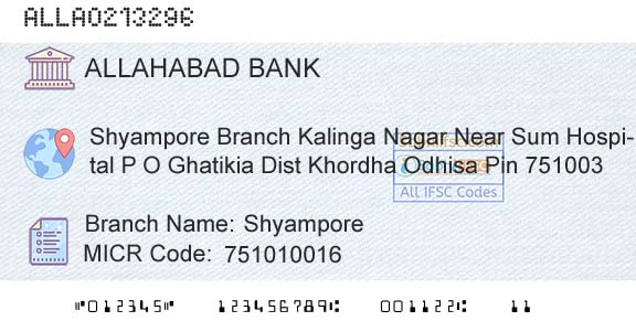 Allahabad Bank ShyamporeBranch 