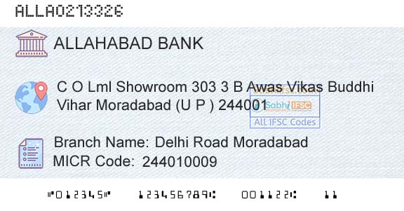 Allahabad Bank Delhi Road MoradabadBranch 