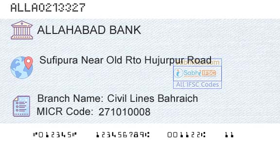 Allahabad Bank Civil Lines BahraichBranch 