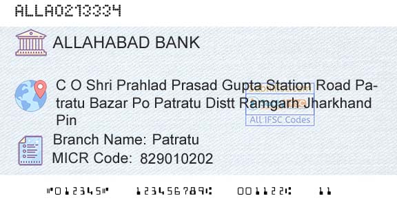 Allahabad Bank PatratuBranch 