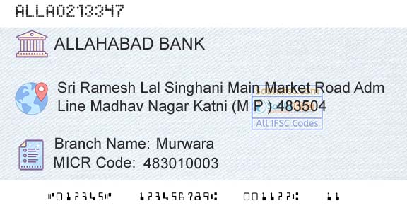 Allahabad Bank MurwaraBranch 