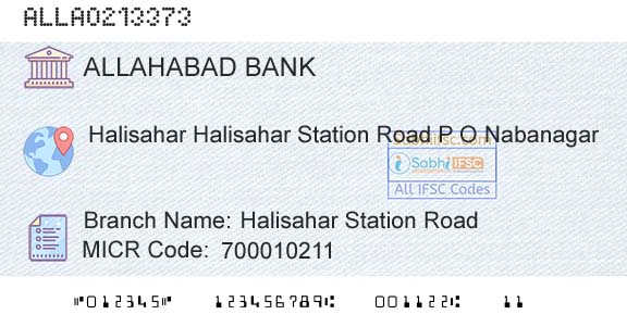 Allahabad Bank Halisahar Station RoadBranch 