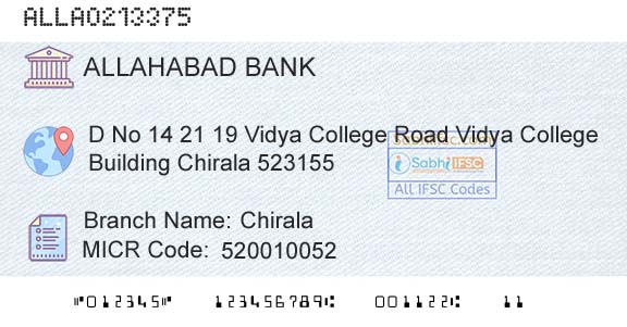 Allahabad Bank ChiralaBranch 