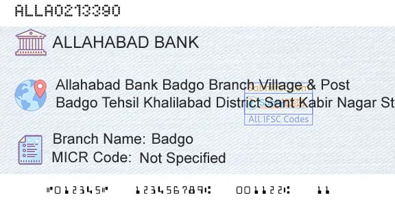 Allahabad Bank BadgoBranch 