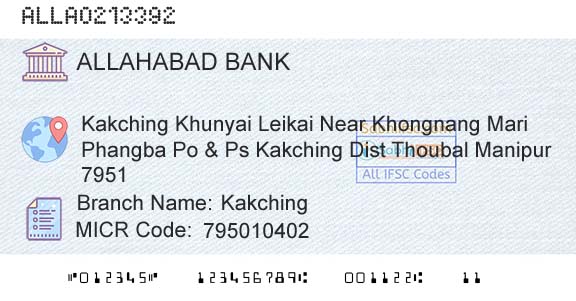 Allahabad Bank KakchingBranch 