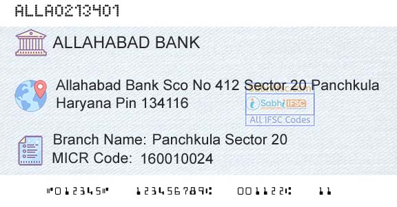 Allahabad Bank Panchkula Sector 20Branch 