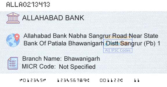 Allahabad Bank BhawanigarhBranch 