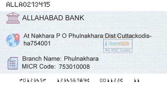 Allahabad Bank PhulnakharaBranch 