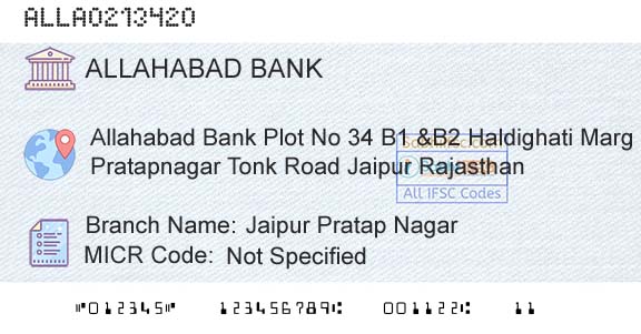 Allahabad Bank Jaipur Pratap NagarBranch 