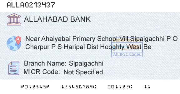 Allahabad Bank SipaigachhiBranch 