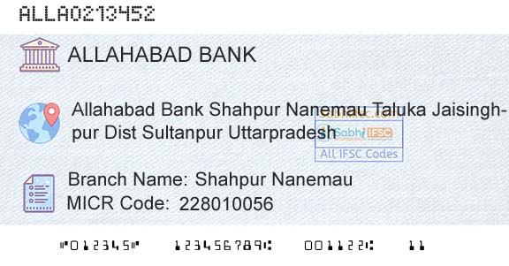 Allahabad Bank Shahpur NanemauBranch 