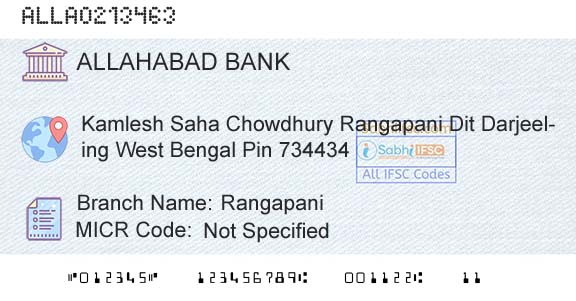 Allahabad Bank RangapaniBranch 