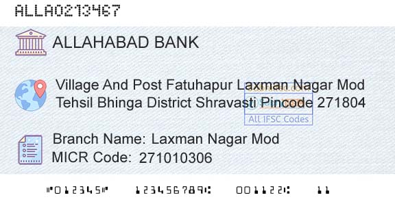 Allahabad Bank Laxman Nagar ModBranch 