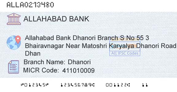 Allahabad Bank DhanoriBranch 