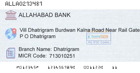 Allahabad Bank DhatrigramBranch 