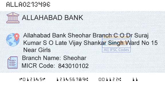 Allahabad Bank SheoharBranch 