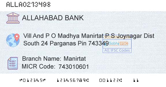 Allahabad Bank ManirtatBranch 