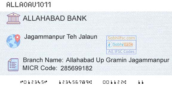 Allahabad Bank Allahabad Up Gramin JagammanpurBranch 