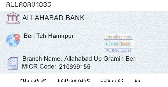 Allahabad Bank Allahabad Up Gramin BeriBranch 