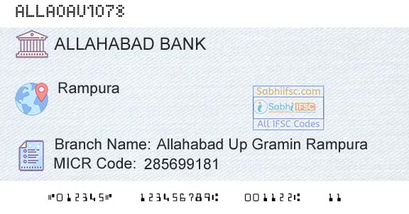 Allahabad Bank Allahabad Up Gramin RampuraBranch 