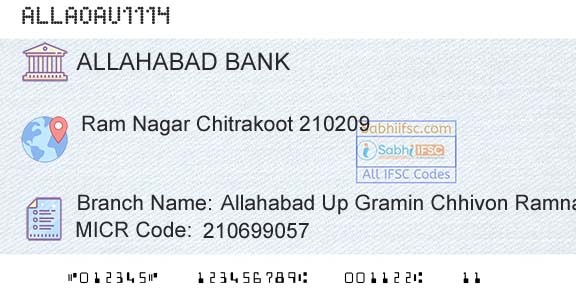 Allahabad Bank Allahabad Up Gramin Chhivon Ramnagar Branch 