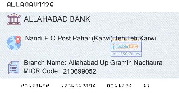Allahabad Bank Allahabad Up Gramin NaditauraBranch 