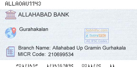 Allahabad Bank Allahabad Up Gramin GurhakalaBranch 