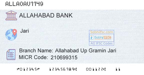 Allahabad Bank Allahabad Up Gramin JariBranch 