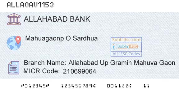 Allahabad Bank Allahabad Up Gramin Mahuva GaonBranch 