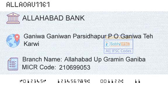 Allahabad Bank Allahabad Up Gramin GanibaBranch 