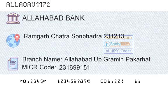 Allahabad Bank Allahabad Up Gramin PakarhatBranch 