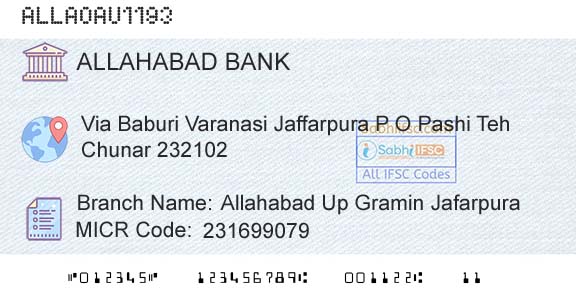 Allahabad Bank Allahabad Up Gramin JafarpuraBranch 