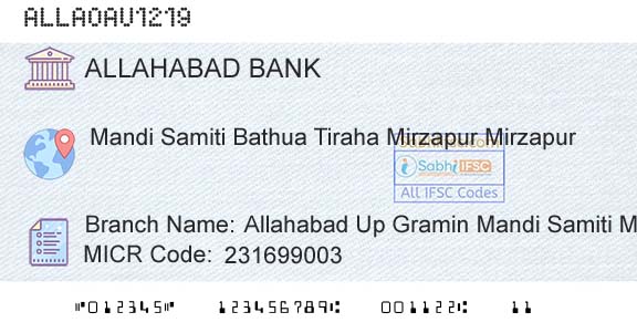 Allahabad Bank Allahabad Up Gramin Mandi Samiti MirzapurBranch 
