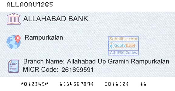 Allahabad Bank Allahabad Up Gramin RampurkalanBranch 