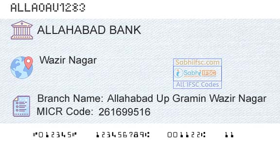 Allahabad Bank Allahabad Up Gramin Wazir NagarBranch 
