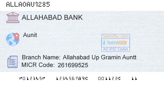 Allahabad Bank Allahabad Up Gramin AunttBranch 