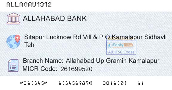 Allahabad Bank Allahabad Up Gramin KamalapurBranch 