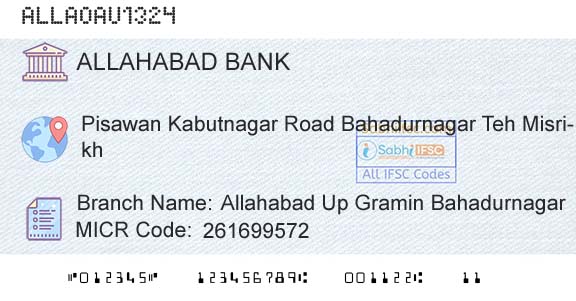 Allahabad Bank Allahabad Up Gramin BahadurnagarBranch 