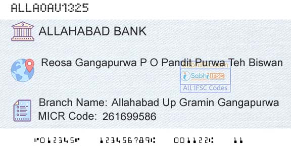 Allahabad Bank Allahabad Up Gramin GangapurwaBranch 