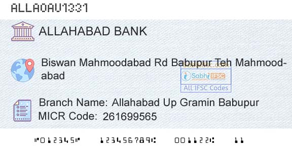Allahabad Bank Allahabad Up Gramin BabupurBranch 