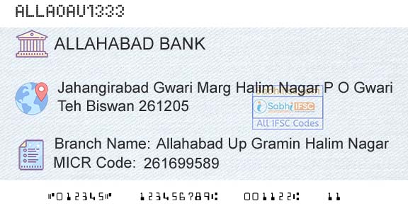 Allahabad Bank Allahabad Up Gramin Halim NagarBranch 