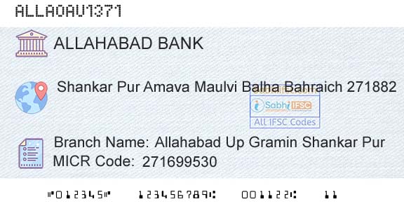Allahabad Bank Allahabad Up Gramin Shankar PurBranch 