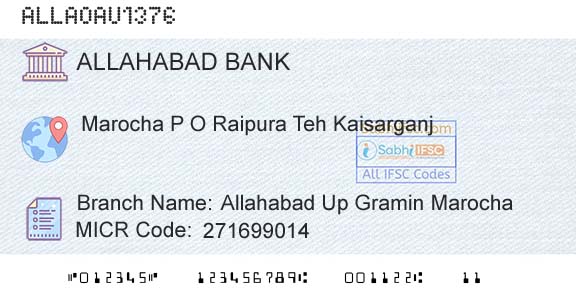 Allahabad Bank Allahabad Up Gramin MarochaBranch 