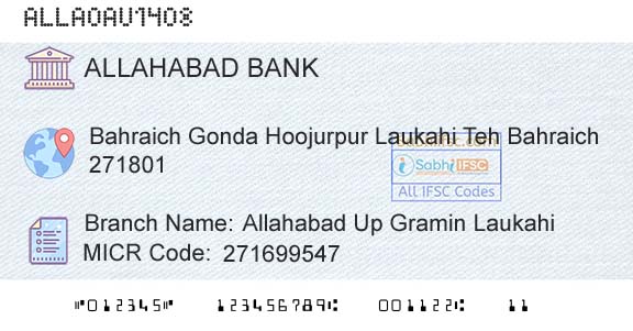 Allahabad Bank Allahabad Up Gramin LaukahiBranch 