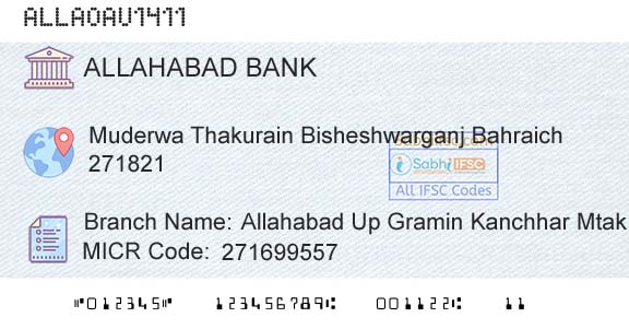 Allahabad Bank Allahabad Up Gramin Kanchhar MtakBranch 