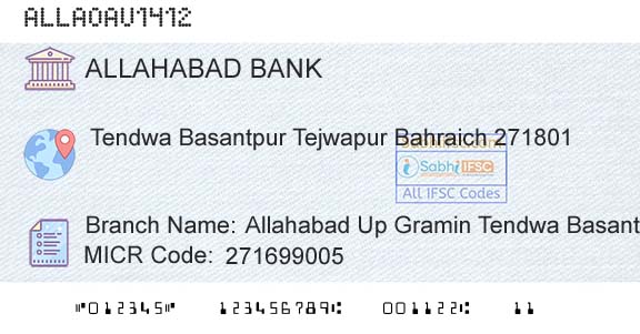 Allahabad Bank Allahabad Up Gramin Tendwa Basant PurBranch 