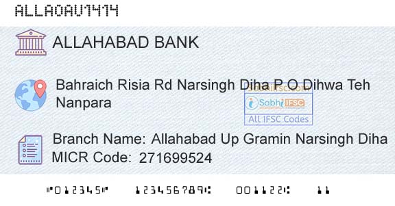Allahabad Bank Allahabad Up Gramin Narsingh DihaBranch 